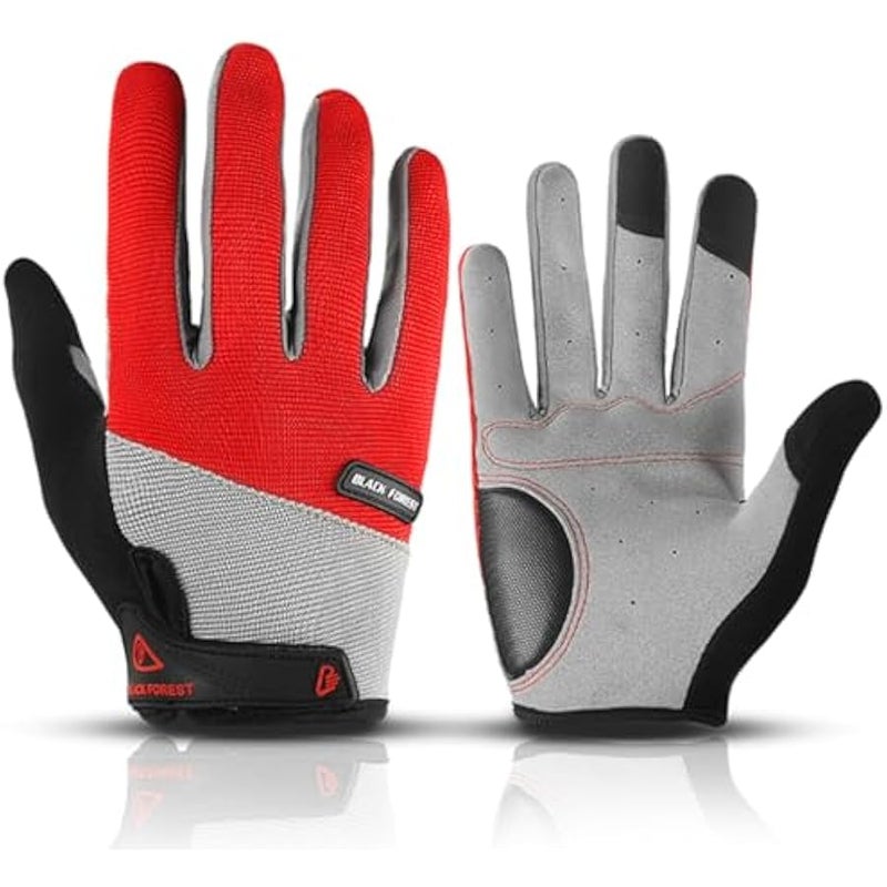 Fullfinger Cycling Gloves for Men Women, Touchscreen Full Finger Bike Gloves for Men Cycling, Paded MTB Glove Biking Glove for Men Bicycle Accessories - Image 1